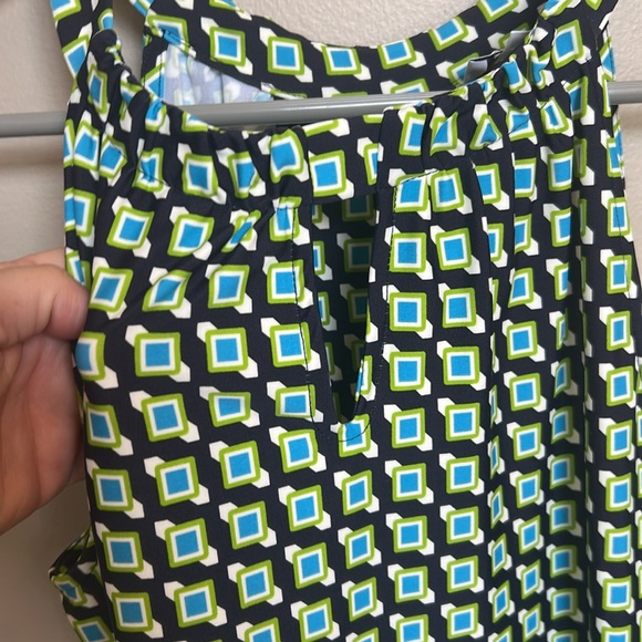 Jude Connally Blue and Green Patterned Midi Dress XS - Picture 2 of 6